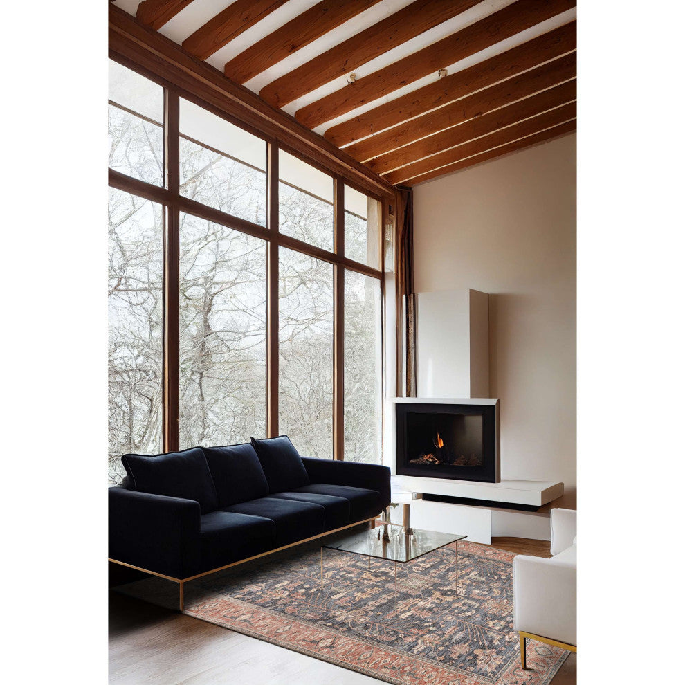Avalon Persian Border Area Rug - Red, 3'9"x5'6"