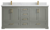 Boston 72 Double Sink Bath Vanity in Evergreen 2" Empira Quartz