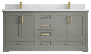 Boston 72 Double Sink Bath Vanity in Evergreen 2" Empira Quartz