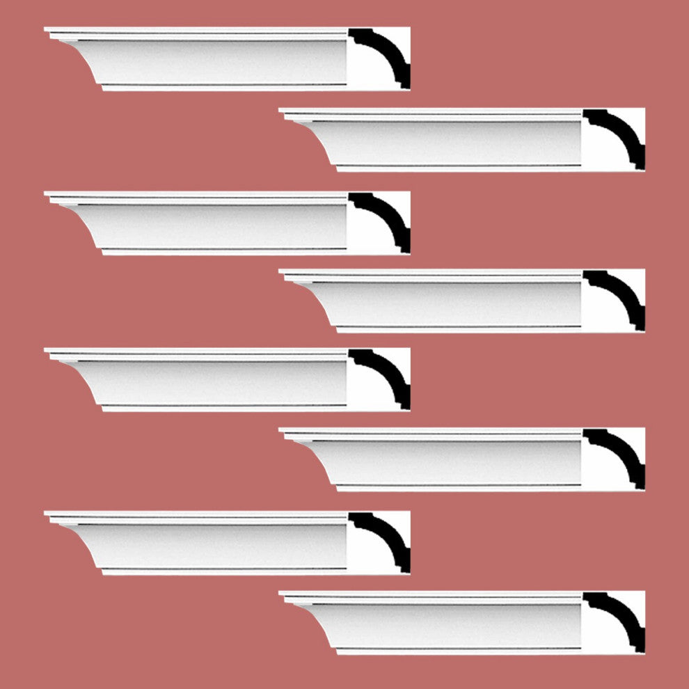 Cornice White Urethane Dover Simple Design 8 Pieces Totaling 752" Length