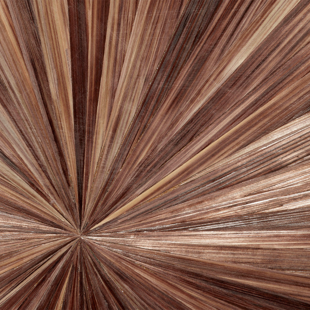 Palm Marquetry Table Lamp With Linen Shade