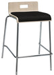 KFI JIVE 25" Stylish Wooden Fabric Seat Counter Stool in Natural and Tuxedo
