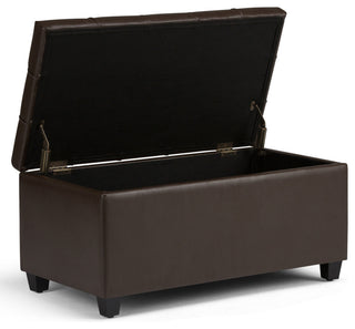 Sienna Storage Ottoman Bench, Chocolate Brown