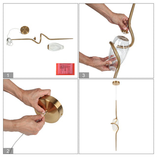 LNC Chrysanthemum 1-Light 5.1" Modern Unique Gold LED Pendant Light, Gold