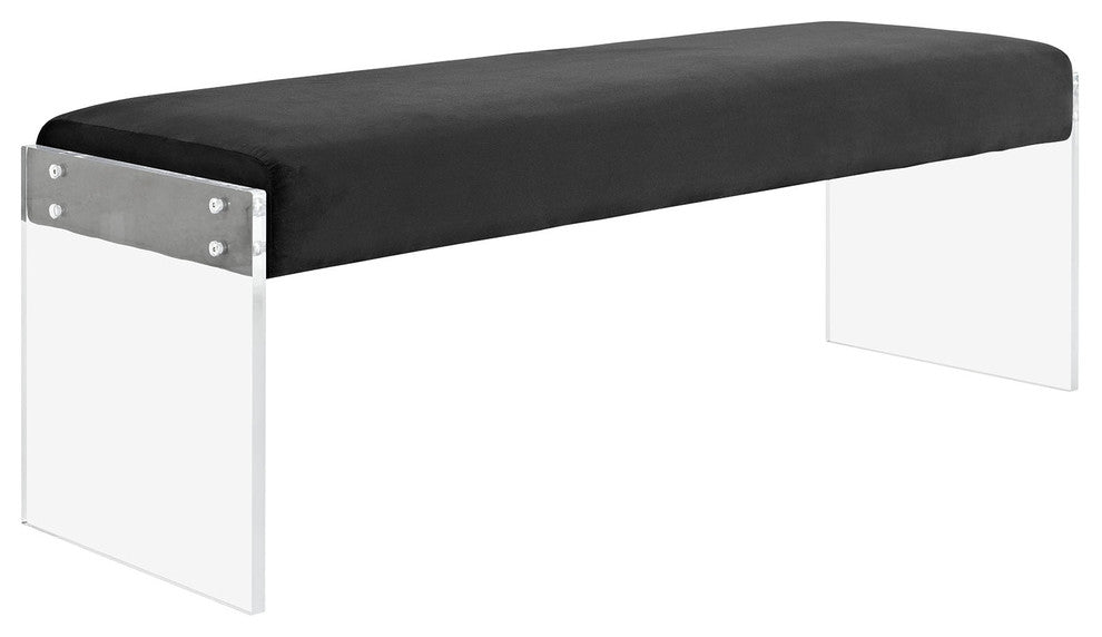 Roam Velvet Bench, Black