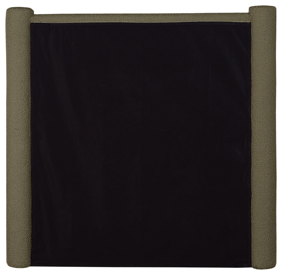 Elias Upholstered Bed, Green, Twin, Boucle Fabric
