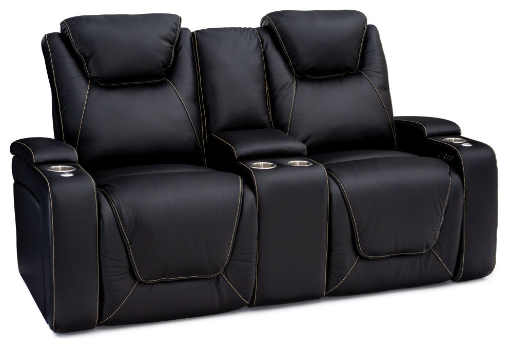 Seatcraft Vienna Home Theater Seating, Black, Sofa Loveseat