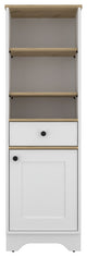 Linen Cabinet Burnedt, Bathroom, Light Oak / White