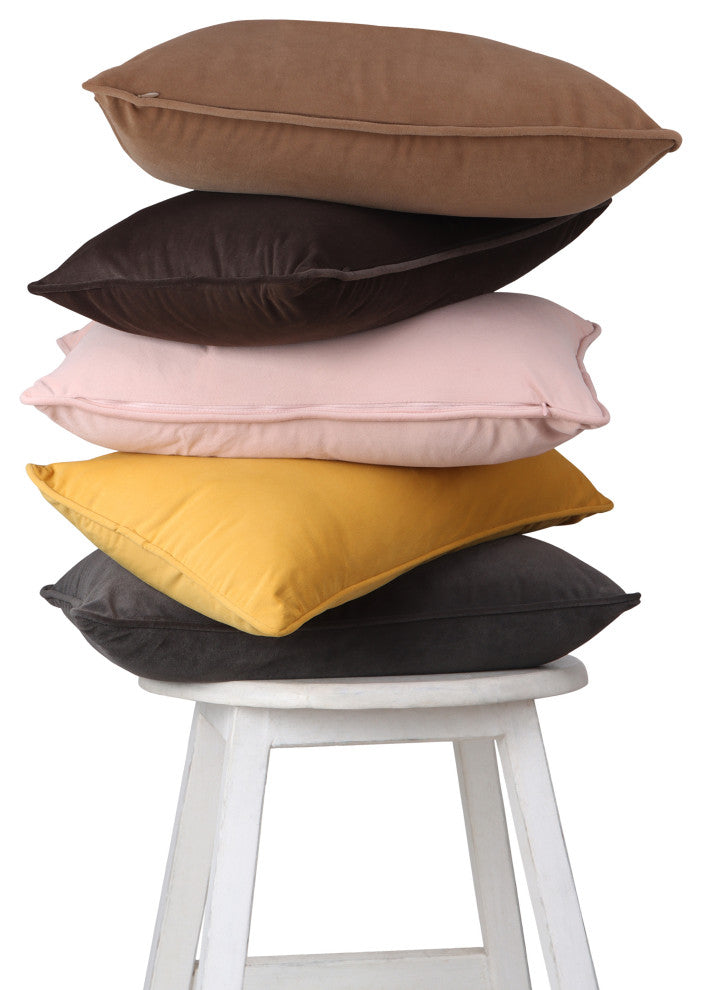 A1HC Soft Velvet Throw Pillow Covers Only, Set of 2, Mustard Yellow, 20"x20"