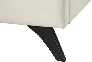 Elly Velvet Upholstered Bed, Cream, Queen