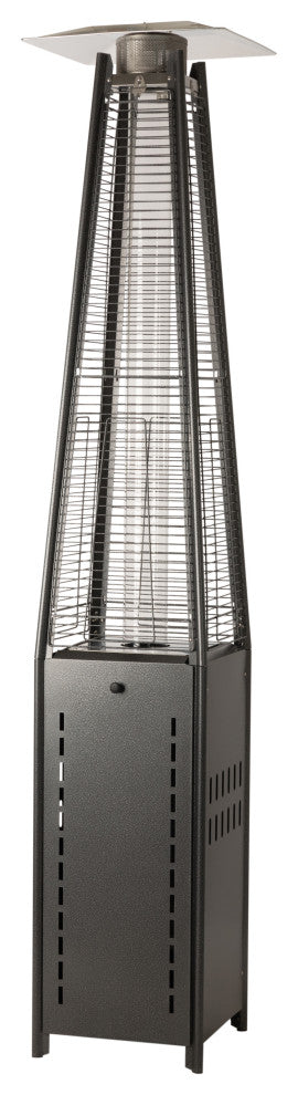 Square Pyramid Flame Patio Heater in Hammered Platinum