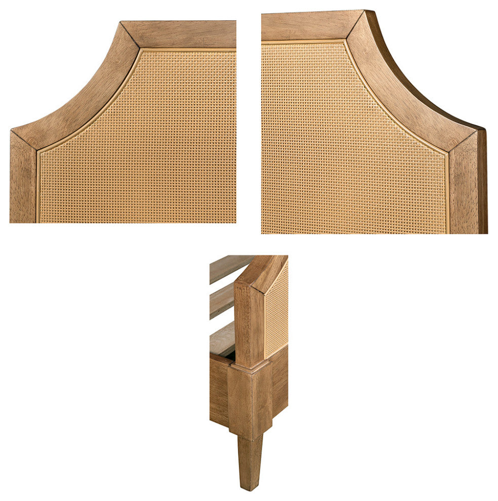 Martha Stewart Salina Accent Cabinet, Bed, Nightstand, Toasted Almond, Bed