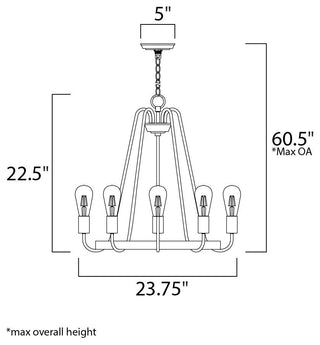 Maxim Lighting Haven 5-Light Chandelier, Black/Satin Nickel