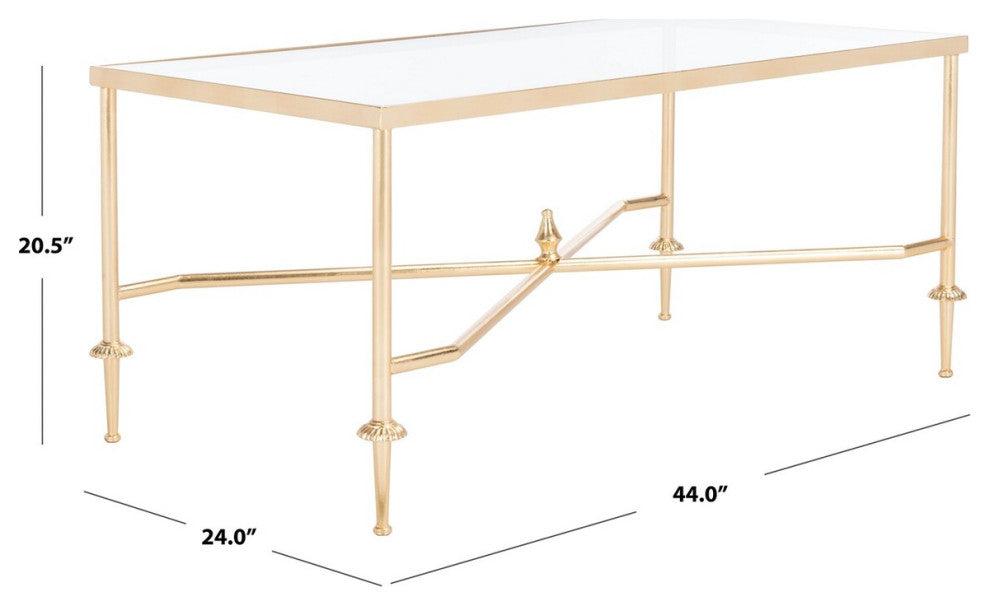 Safavieh Devi Gold Leaf Coffee Table Gold