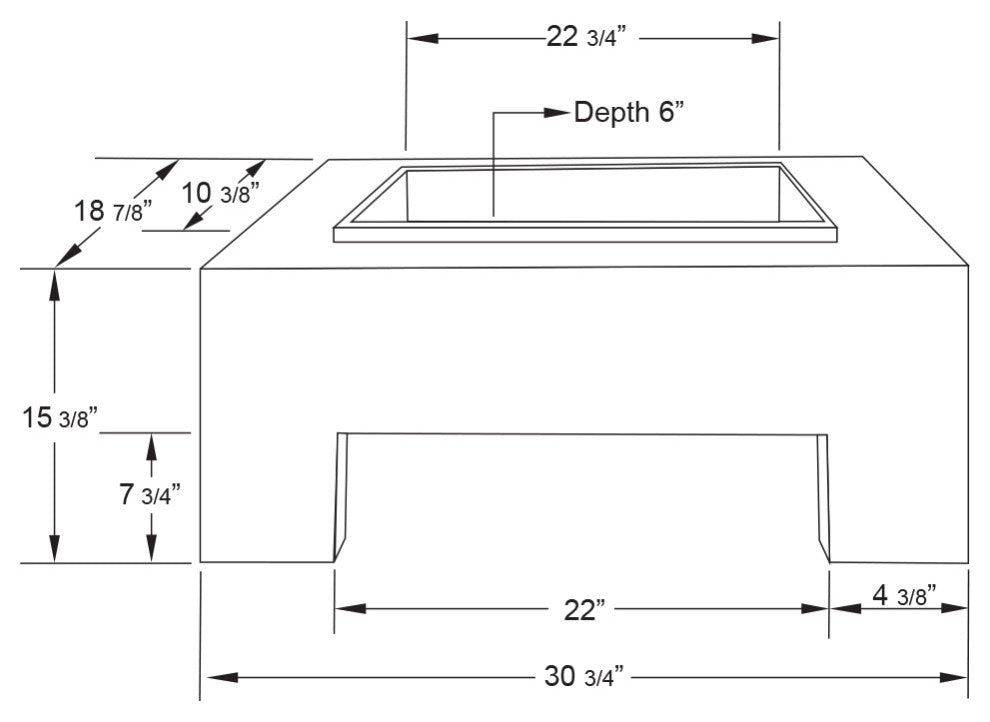 Astella Monolith Fire Basin, Gray Cement