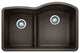 32"x16-13/16" Diamond Silgranit 1.75 Sink With Low Divide, Cafe Brown