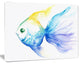 Lovely Blue Fish Watercolor, Abstract Canvas Art Print, 40"x30"