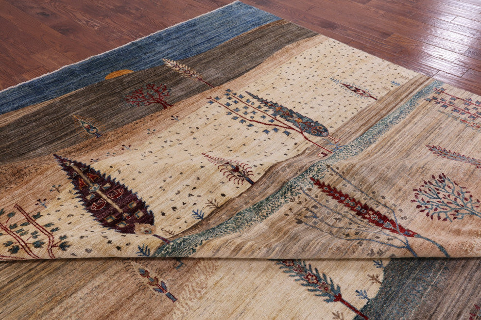 12' 0" X 15' 0" Tribal Persian Gabbeh Hand-Knotted Wool Rug Q5596