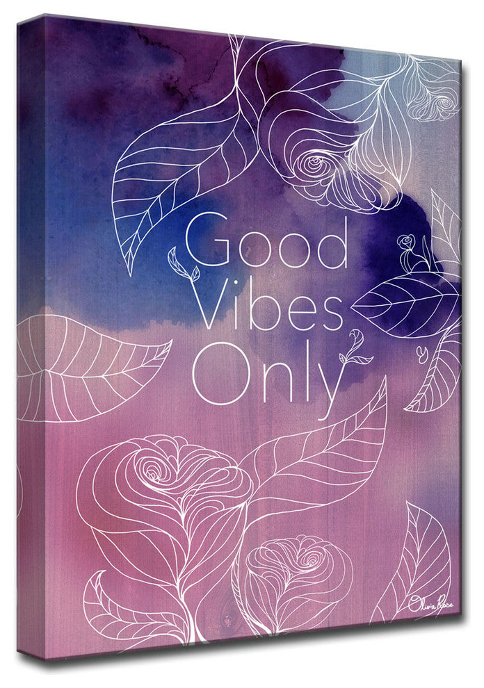 Ready2Hangart Good Vibes By Olivia Rose Canvas Art , 16" Hx12" W