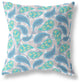 20" Green Indigo Boho Paisley Indoor Outdoor Throw Pillow