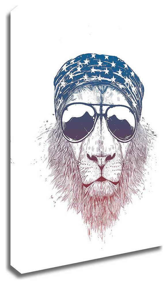 Wild Lion by Balazs Solti, Print on Canvas, 30"x42"