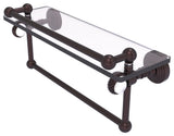 Pacific Grove 16" Twisted Glass Shelf with Towel Bar, Antique Bronze