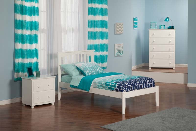 Mission Open Foot Bed, White, Twin