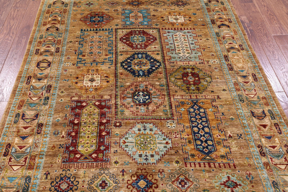 Fine Turkmen Ersari Hand Knotted Wool Rug 5' 7" X 7' 8" - Q12177
