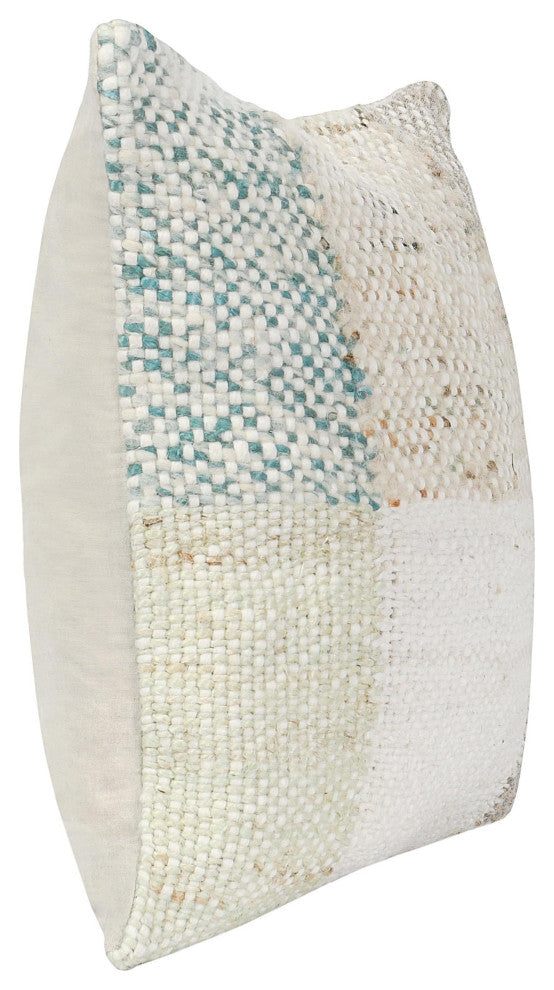 Ritsa 22" Jute Blend Fabric Multicolor Throw Pillow