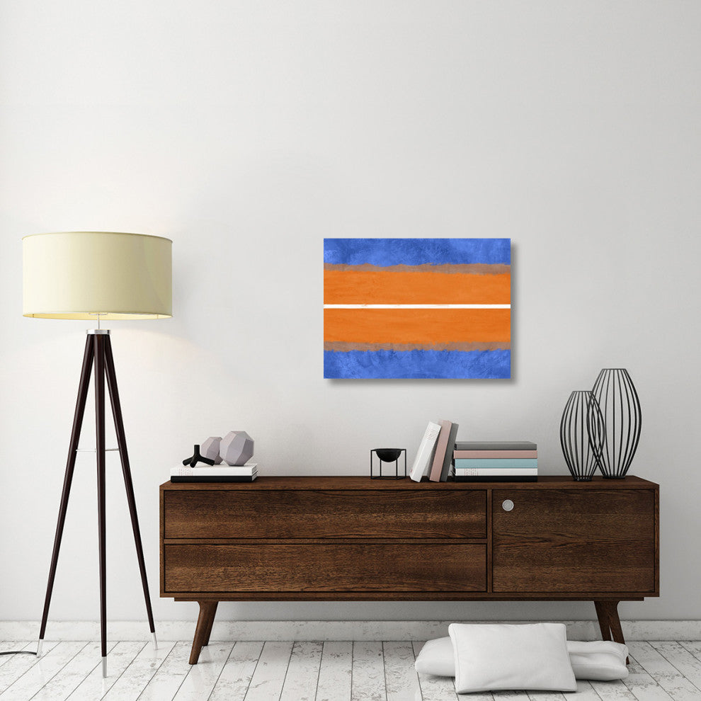 "Blue And Orange Abstract Theme 4" Fine Art Print
