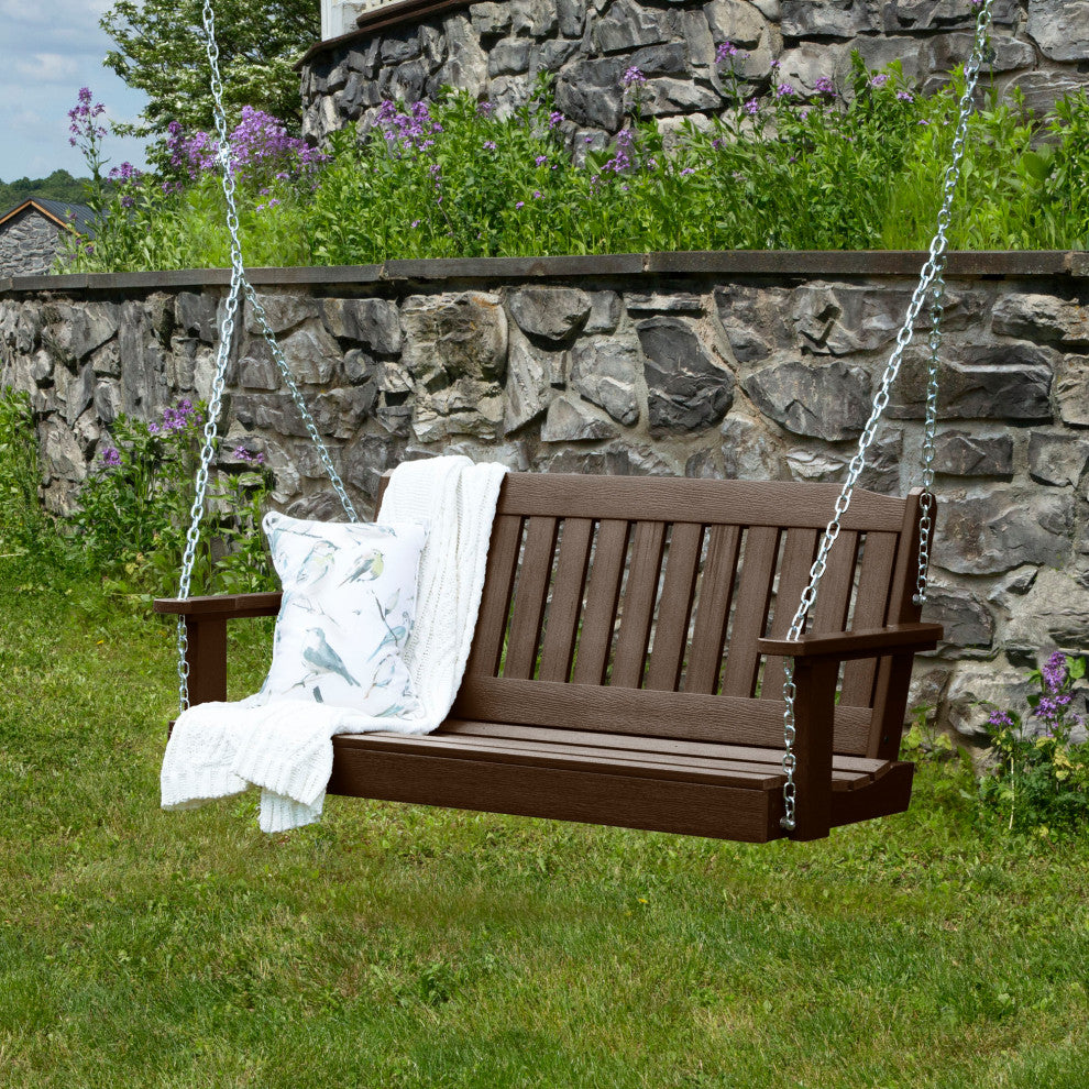 Linden Porch Swing 4', Brown