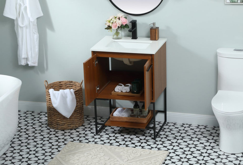 Sue 24" Single Bathroom Vanity, Teak
