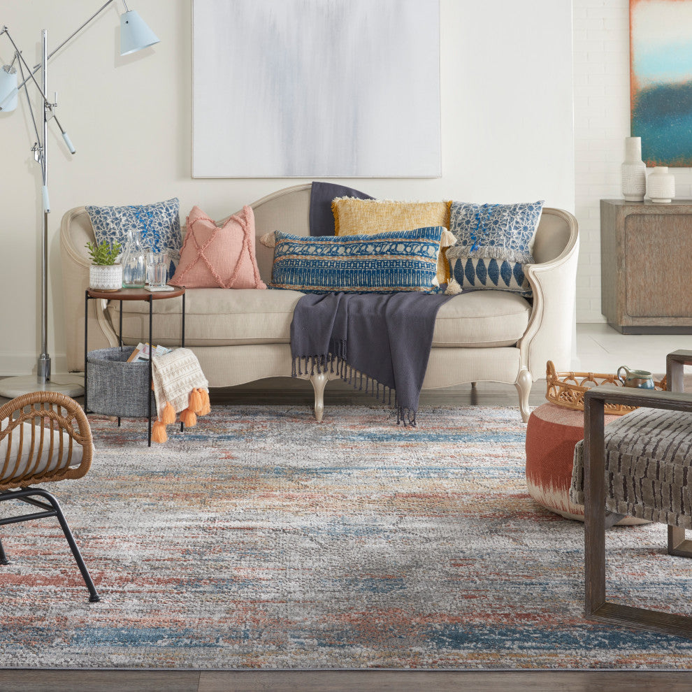Nourison Rustic Textures Rus11 Vintage and Distressed Rug, Multicolor, 5'3"x5'3"