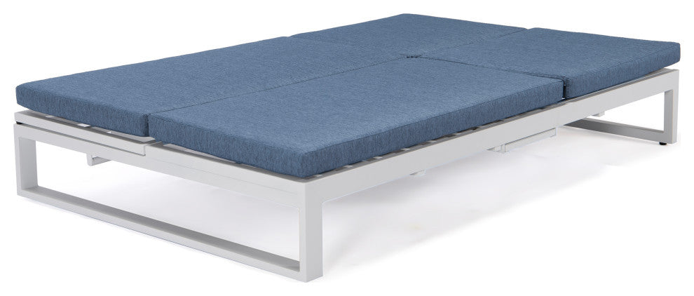 LeisureMod CLW-82BU Chelsea Convertible Lounge Reclining Double Chaise Cushions