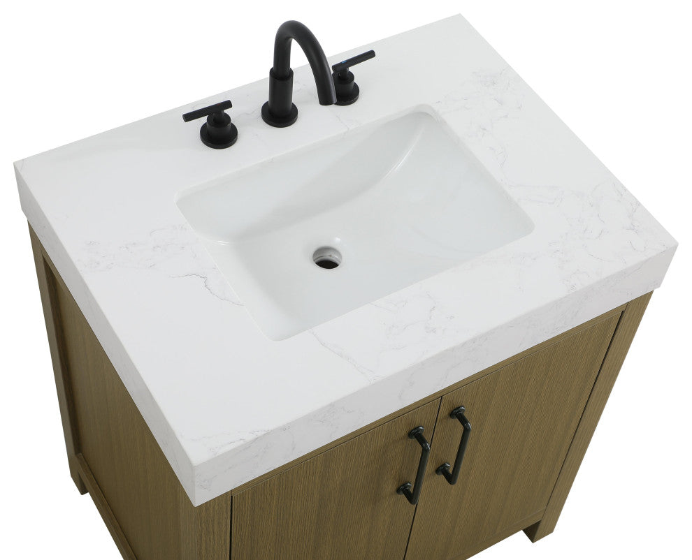 Home Living 30" Single Bathroom Vanity, Chestnut Brown