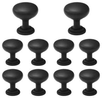 Mascot Hardware 1 in. Round Matt Black Cabinet Knob - Pack of 10