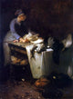 Emil Carlsen A Young Girl Preparing Poultry, 21"x28" Gallery Wrapped Canvas