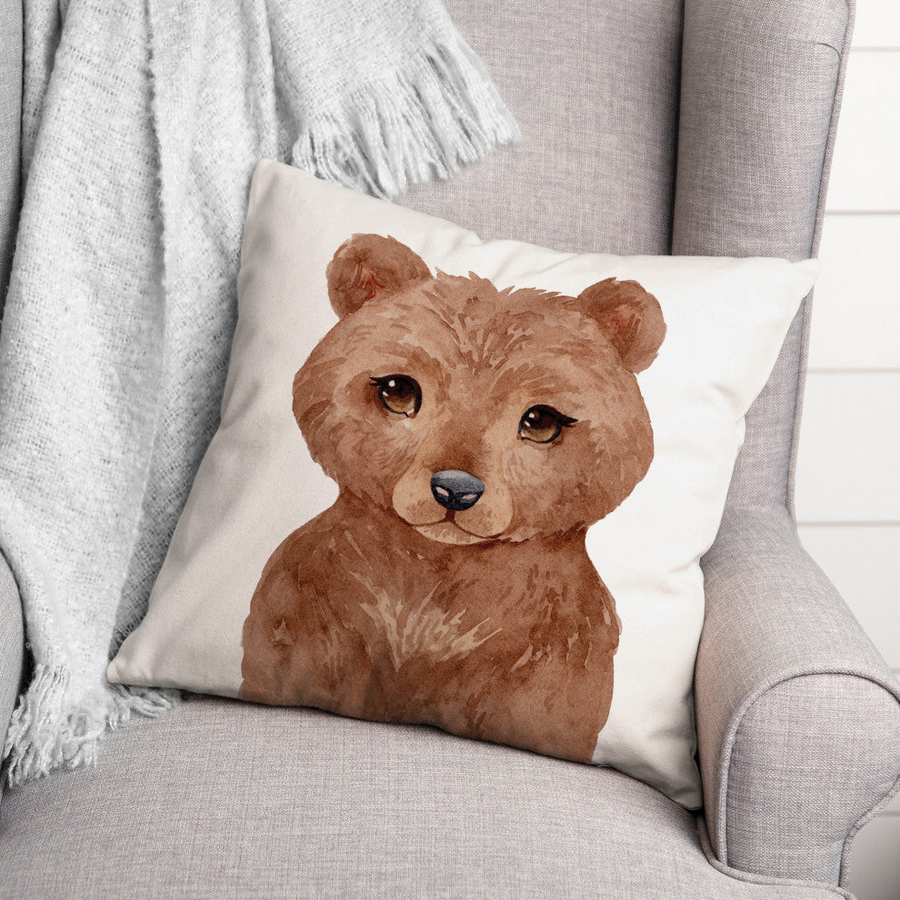 Baby Bear 18"x18" Spun Poly Pillow