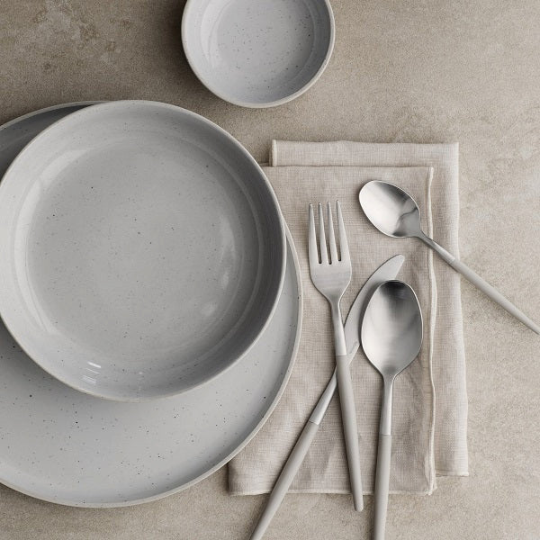 Maxime Flatware Set 16 Piece Sharkskin, Gray