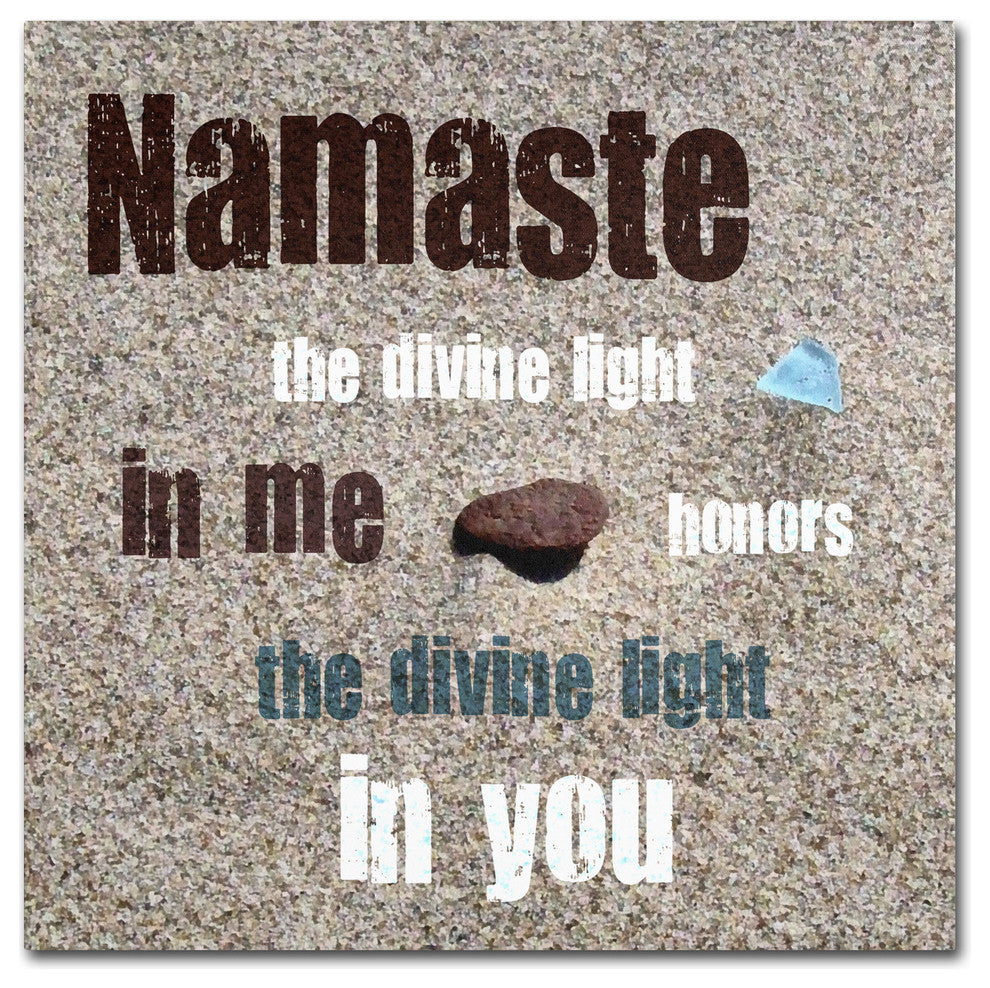''Namaste with Pebble and Beach Glass'' Canvas Art by Michelle Calkins