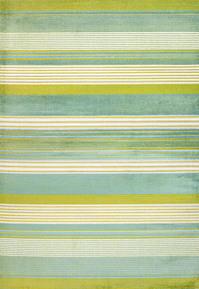 Duxbury Gradient Ticking Striped Green/Blue 8'x10' Area Rug
