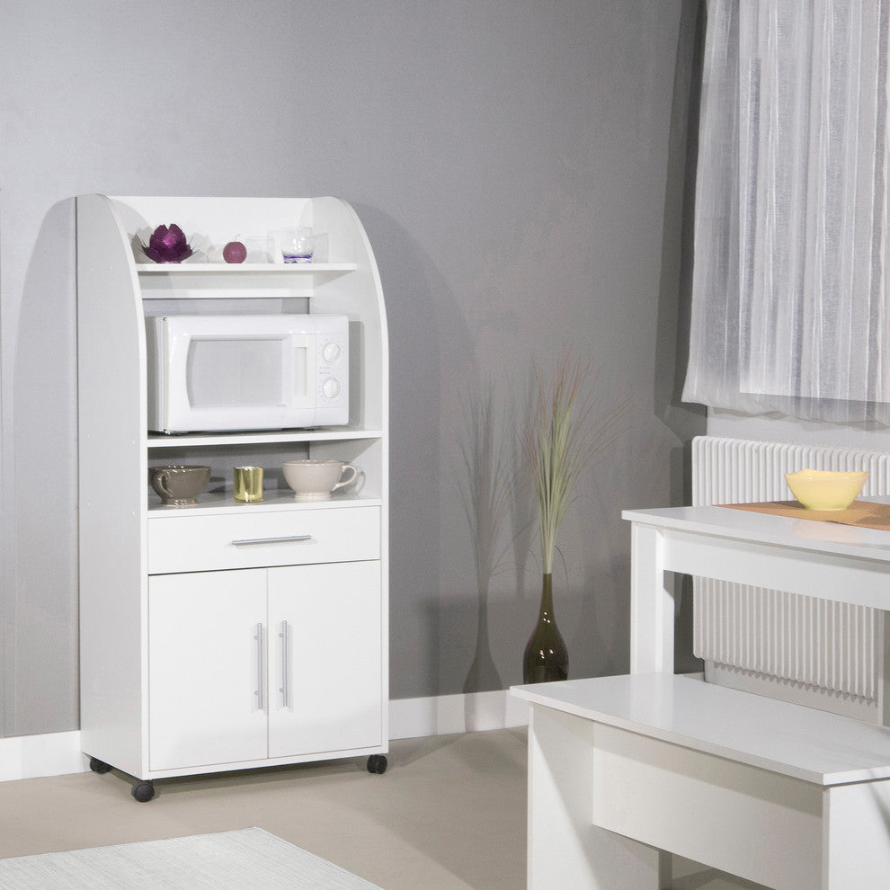 Jeanne Microwave Cart, White