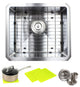 17" 16 Gauge Undermount Single Bowl Stainless Steel Sink Package