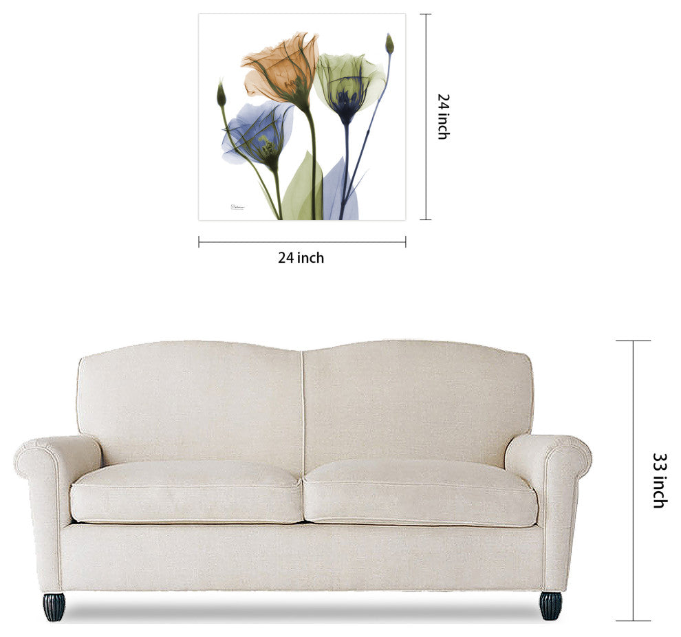 "Gentian Buddies" Frameless Free Floating Panel Graphic Wall Art, 24"x24"
