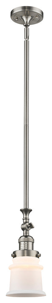 Small Canton 1-Light Mini Pendant, Brushed Satin Nickel, Matte White
