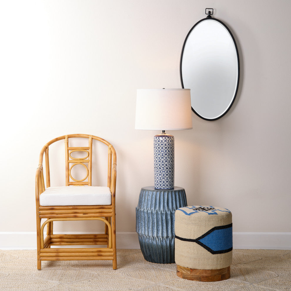 Vivian Table Lamp, Blue and White Ceramic