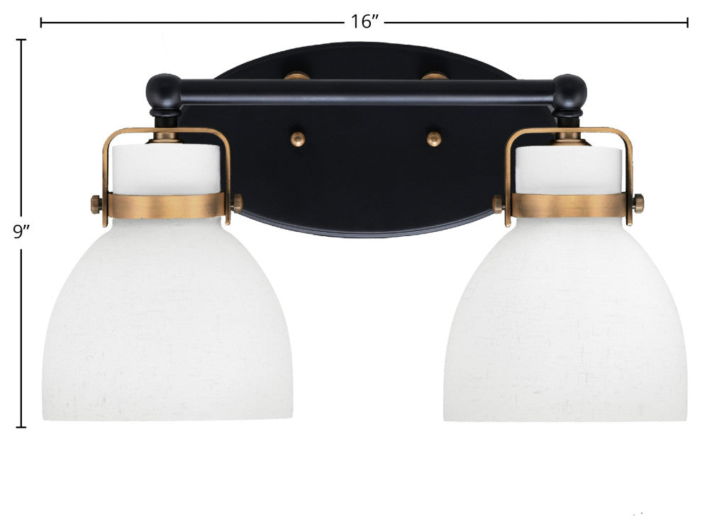 Easton 2-Light Bath Bar, White Muslin