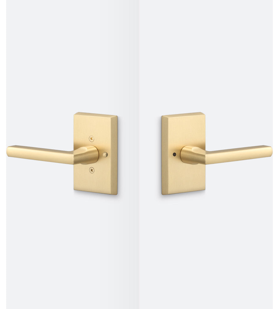 Rustic Series Logan Privacy Lever, Satin Brass