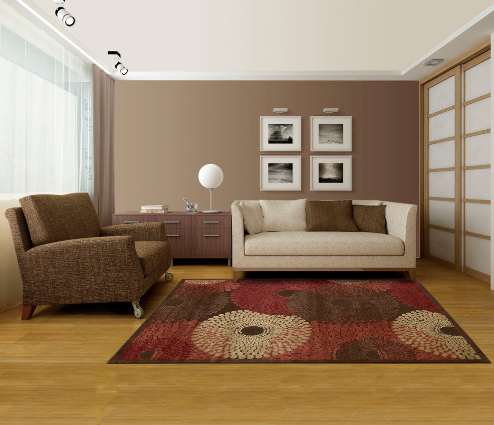 Nourison GRAPHIC ILLUSIONS 135 BROWN RUG