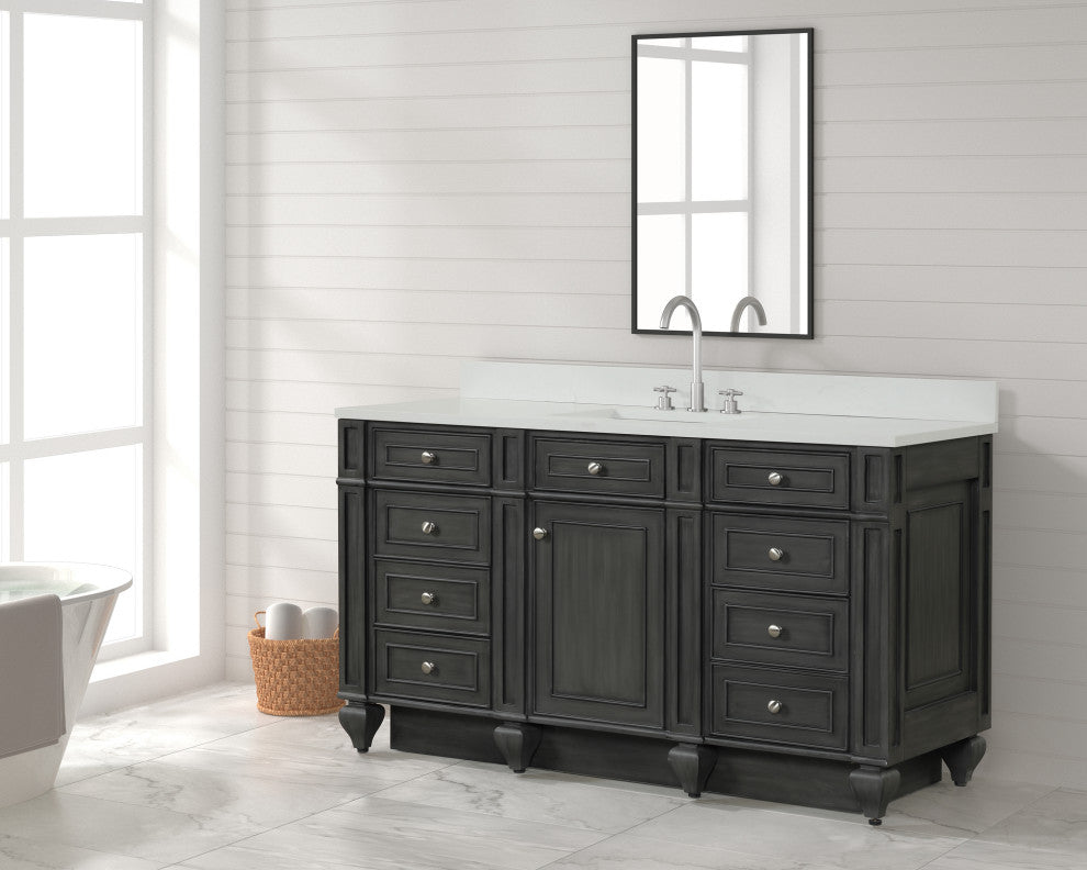 Winston 60" Single Vanity, Gray